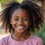 Young Amirah Watson smiling brightly in a pink shirt, symbolizing hope and resilience after her recovery from a traumatic experience.